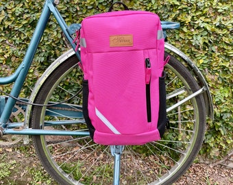 Sport Pink Waterproof Bicycle pannier/ convertible backpack /lightweight backpack/ bicycle accessories/ Pink backpack pannier