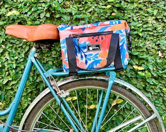 Water resistant  Floral Bicycle Trunk Bag - Spring Cycling Rack Bag