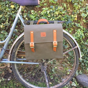 Bicycle pannier/Green military canvas pannier/bicycle messenger/bike bag/bike accessories