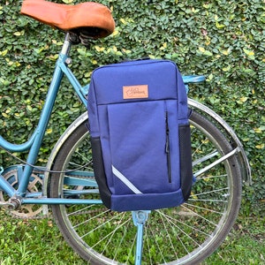 Sport Blue Navy Waterproof Bicycle pannier/ Blue convertible backpack /lightweight backpack/ bicycle accessories/gift for him