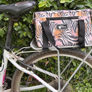 Water resistant Zebra Bicycle Trunk Bag - Spring Cycling Rack Bag