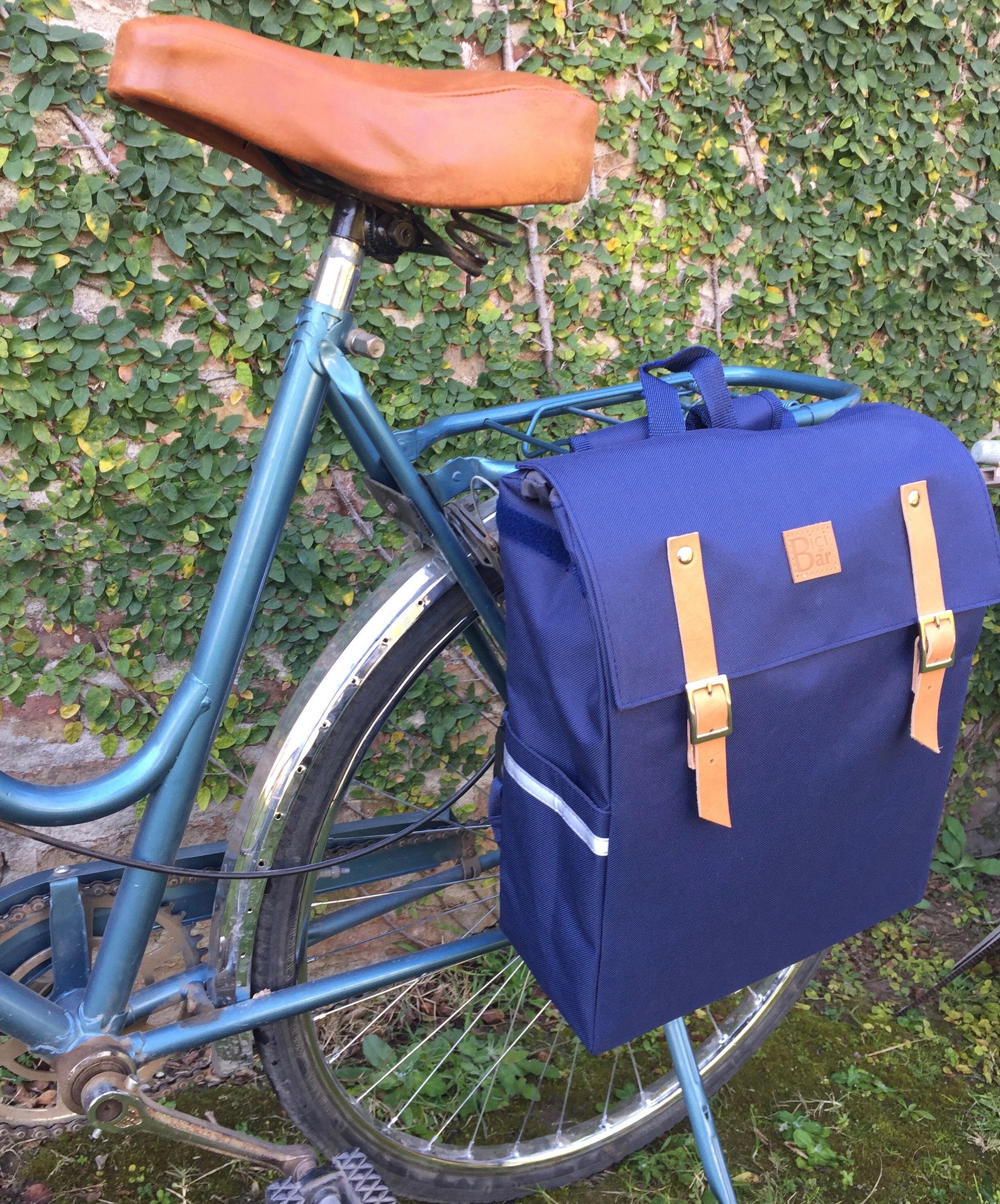 Waterproof Blue Bicycle Backpack Pannier/ Bicycle Messenger/ Etsy
