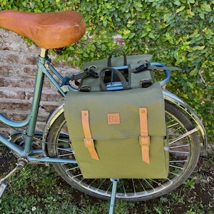 Double water resistant Green Pannier/ Bicycle waterproof pannier/ Bike pannier/ bicycle double pannier/bike bag/double bike pannier/