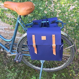 Double waterproof Blue Pannier/ Bicycle waterproof pannier/ Bike pannier/ bicycle double pannier/bike bag/double bike pannier/