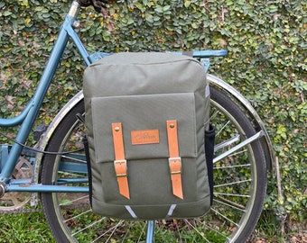 Waterproof Green military Bicycle Backpack pannier/ bicycle messenger/lightweight backpack/ waterproof backpack/ pannier backpack