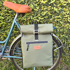 Roll top Backpack green hook /Waterproof Bicycle pannier/ convertible backpack /lightweight backpack/ water resistant pannier