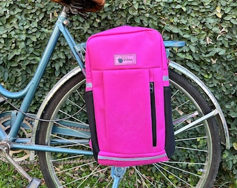 Sport Pink Water Resistant Bicycle Pannier/ Convertible Backpack