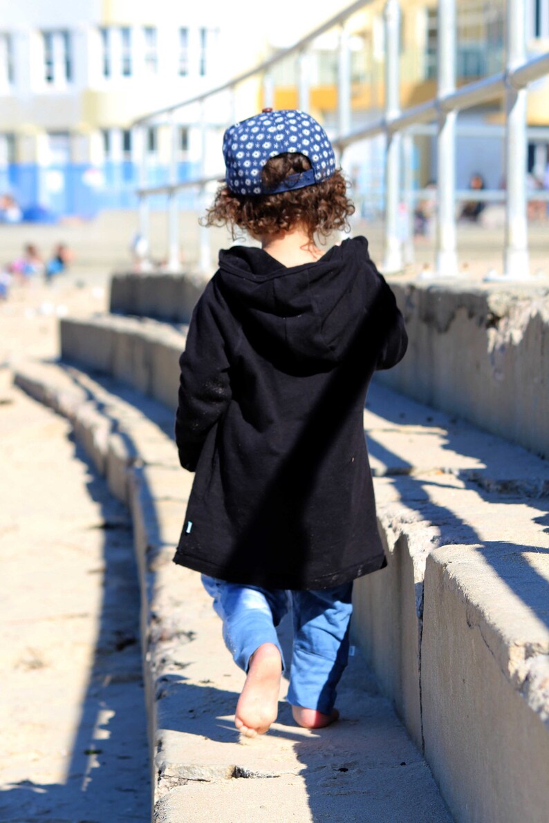 Kids Black hooded Jacket, baby, toddler hoodi, cardi, cardigan, winter jacket, baby winter jacket image 5