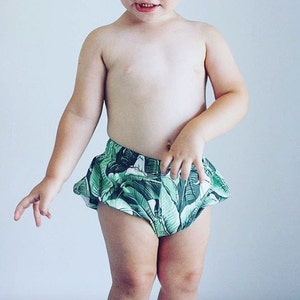 shorts,Bloomers, Baby bloomers, toddler baby boy, baby girl, green leaf spring bloomers summer nappy cover image 2