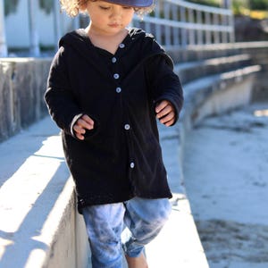 Kids Black hooded Jacket, baby, toddler hoodi, cardi, cardigan, winter jacket, baby winter jacket image 2