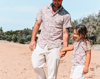 Boys Green Floral Shirt, Boys dress shirt, collared shirt, toddler flower shirt, boho boys, paige boy shirt, matching shirts