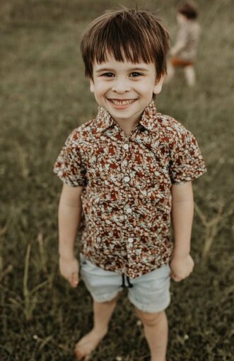 Boys floral top dress shirt