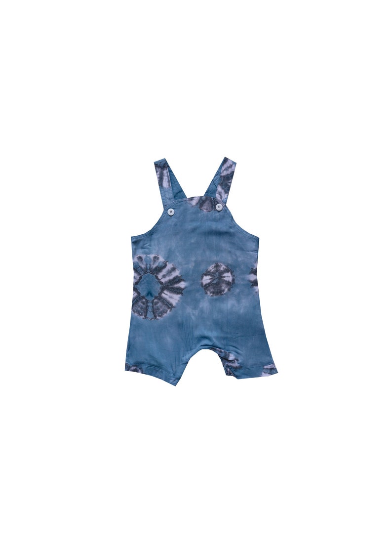 tiedye romper,boys overalls, Baby boy, toddler boy, romper, Baby girl, Toddler Girl, uni-sex tiedye romper, blue tiedye, handmade, summer image 4