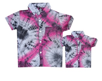 Matching father and son Shirt, Boys dress shirt, collared shirt, mens tiedye shirt, boho boys, paige boy shirt, floral shirt matching shirts