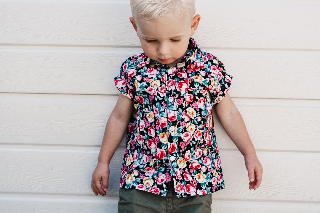 Boys Shirt Baby Boy Floral Shirt Toddler Boho Shirt Boys Etsy