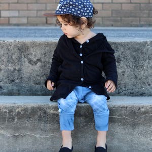 Kids Black hooded Jacket, baby, toddler hoodi, cardi, cardigan, winter jacket, baby winter jacket image 1