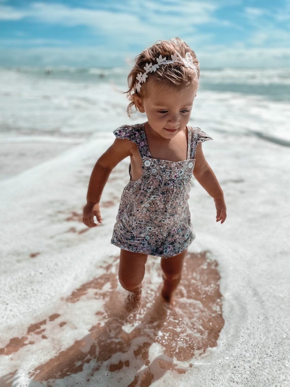 Baby Girl Floral Romper, Boho Romper, Baby Girl, Flowers, Flower