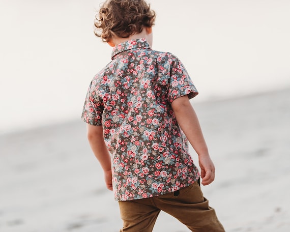 Boys floral dress clearance shirt
