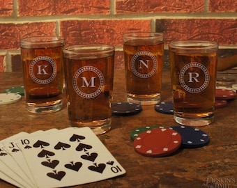 Personalized Shot Glasses Engraved with Design Options and Choice of Font from Our Selection (Each, 2.5 oz. Shot Glasses)
