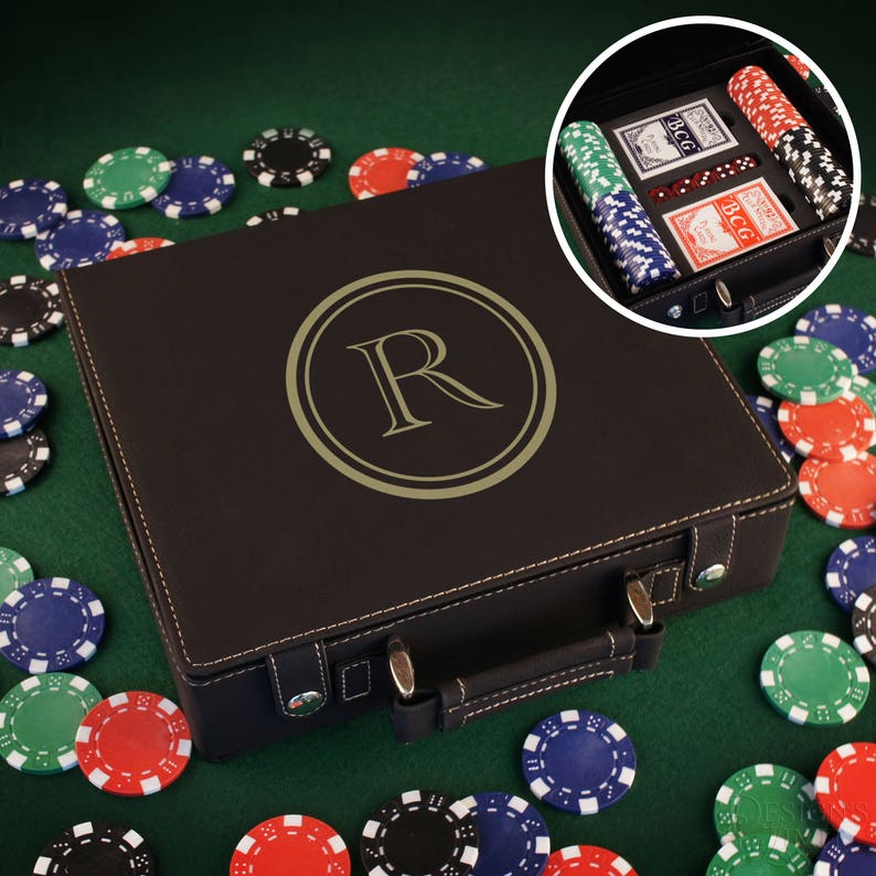 Personalized Poker Gift Set with Cards Chips & Dice Etsy