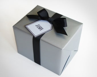 GIFT WRAP including Gift Box, Gift Wrap Selection, & Ribbon Selection for Design's the Limit with Tag and Card Optional
