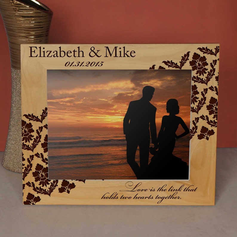 Personalized Picture Frame Engraved With Custom Text Requests Etsy