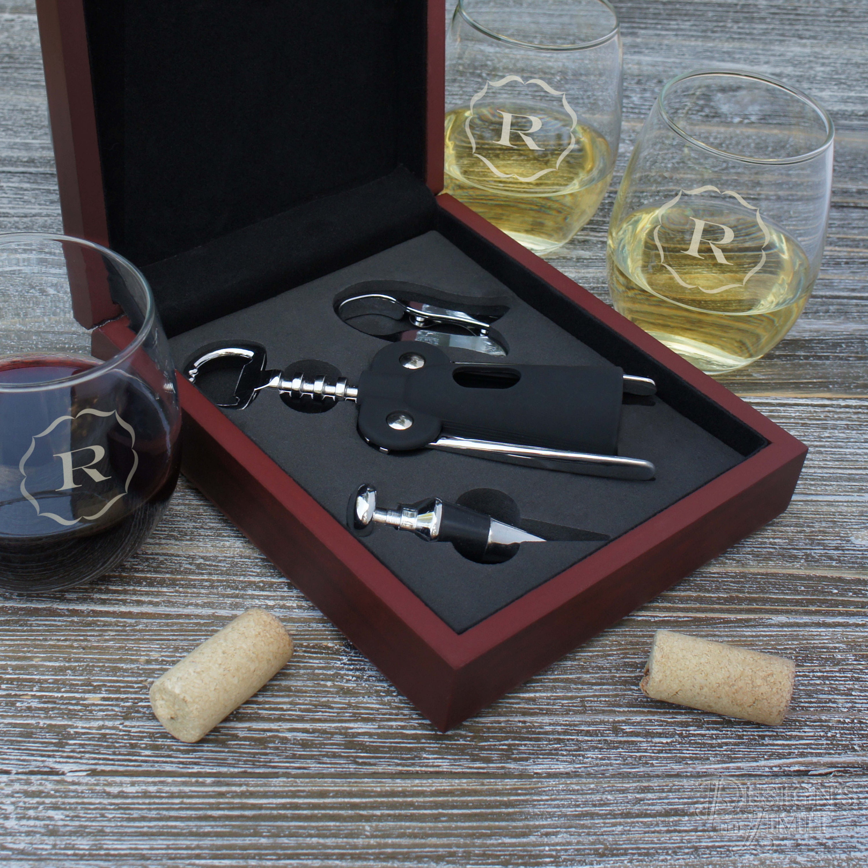 Personalized Wine Gift Set Including Rosewood Wine Tool Set Etsy
