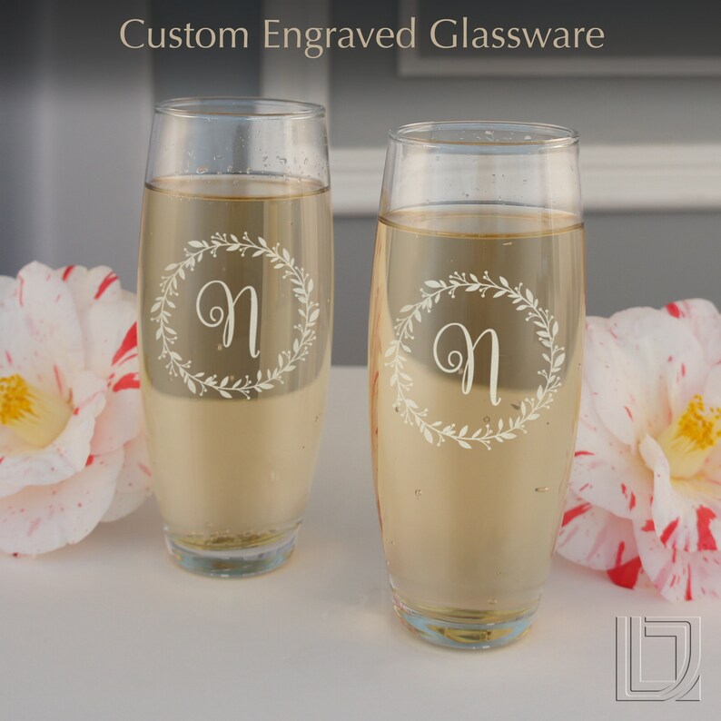 Design Your Own Stemless Sparkling Wine Flutes Personalized Etsy