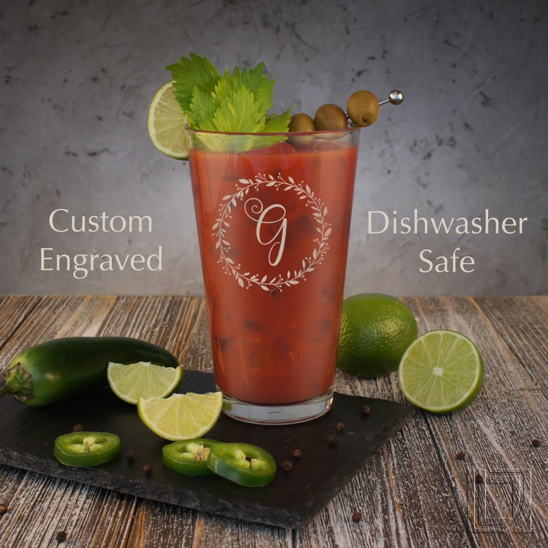 Personalized Highball Glass Engraved With Monogram Design - Etsy