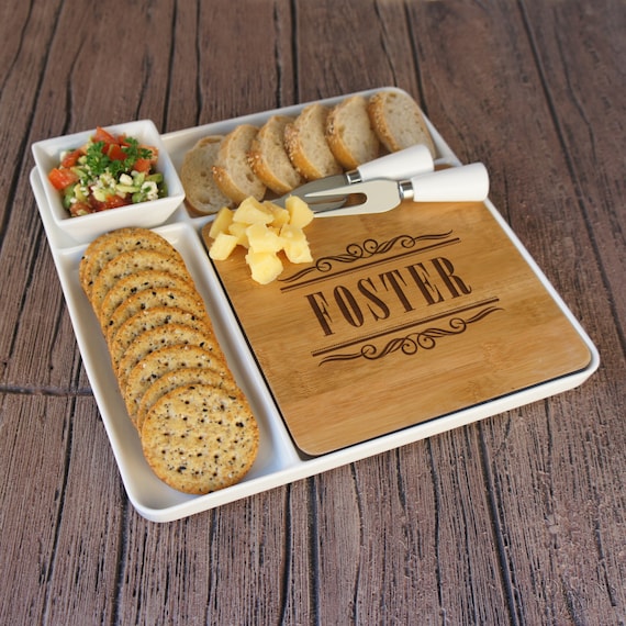 Monogrammed Walnut Serving Tray W/ Handles Monogrammed Serving