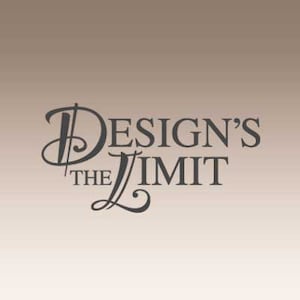 May include: Black and white logo with the text "DESIGN'S THE LIMIT" in a stylized font.