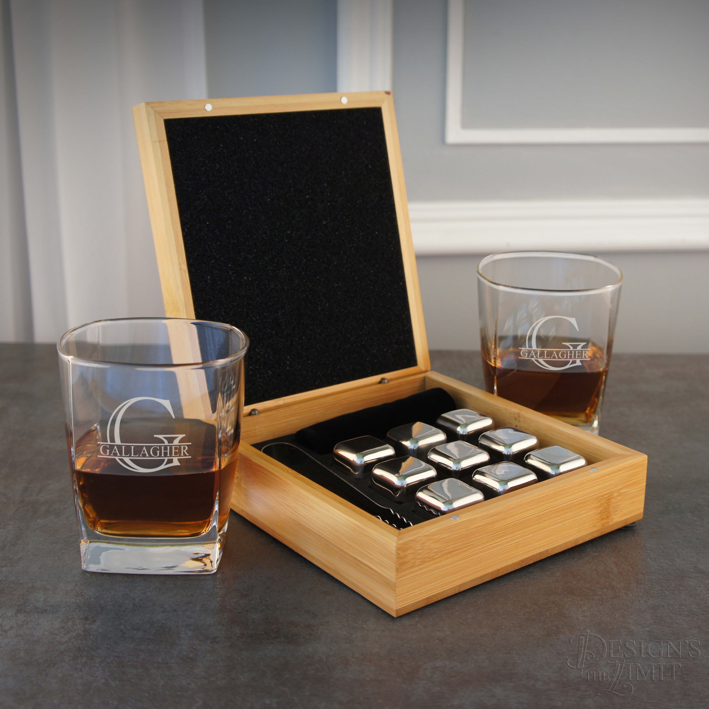 Personalized Stainless Steel Ice Cube Gift Set including Tongs Etsy