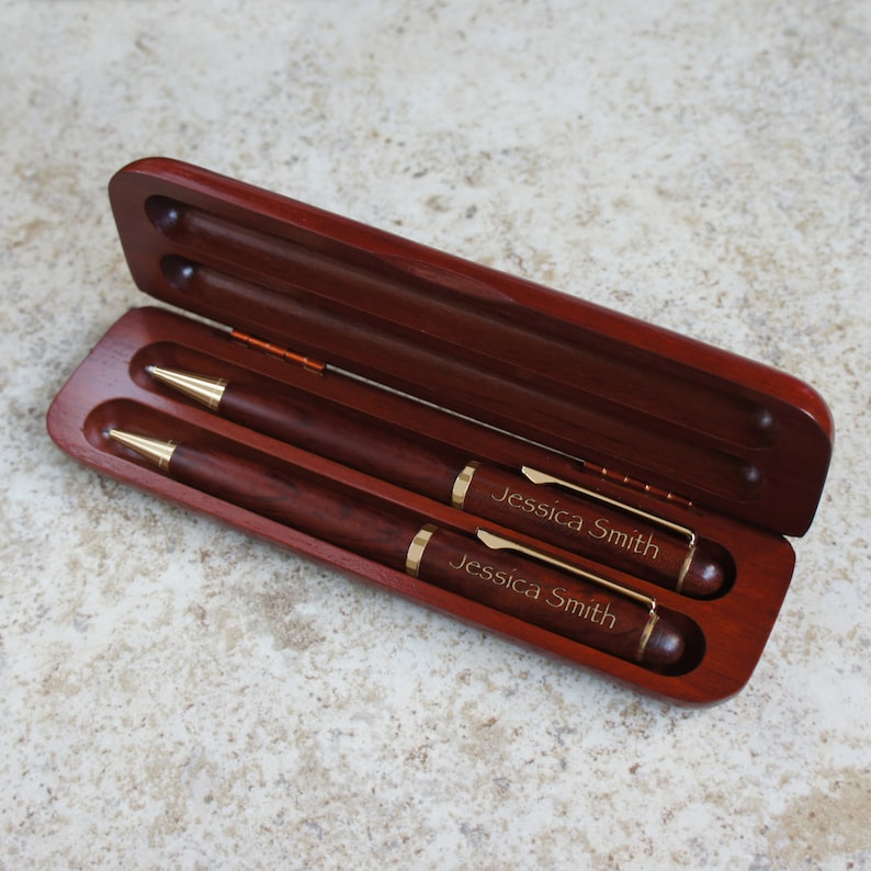 Personalized Pen Set Engraved Pen Case With Twist Pen or Etsy