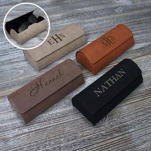 Personalized Sunglasses Holder Engraved with Choice of Text or Monogram Design & Font from Our Selection (Each)