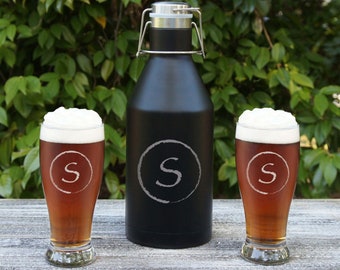 Personalized Growler Monogrammed including Any Combination Design and Font from Our Selection (Each, Engraved)