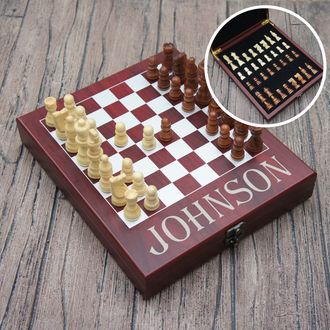 Signed Chess Set Personalized Chess Set Including Engraved Case With Monogram or Name ...