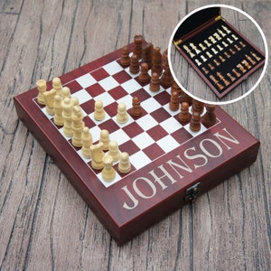 Personalized Chess Set including Engraved Case with Monogram or Name with Font Selection (Each) See Additional Images