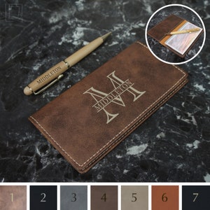 Personalized Checkbook Cover Engraved with Choice of Text or Monogram Design & Font from Our Selection (Each)