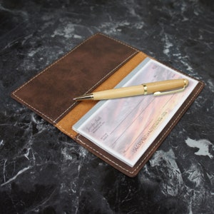 Personalized Checkbook Cover Engraved with Choice of Text or Monogram Design & Font from Our Selection Each image 2