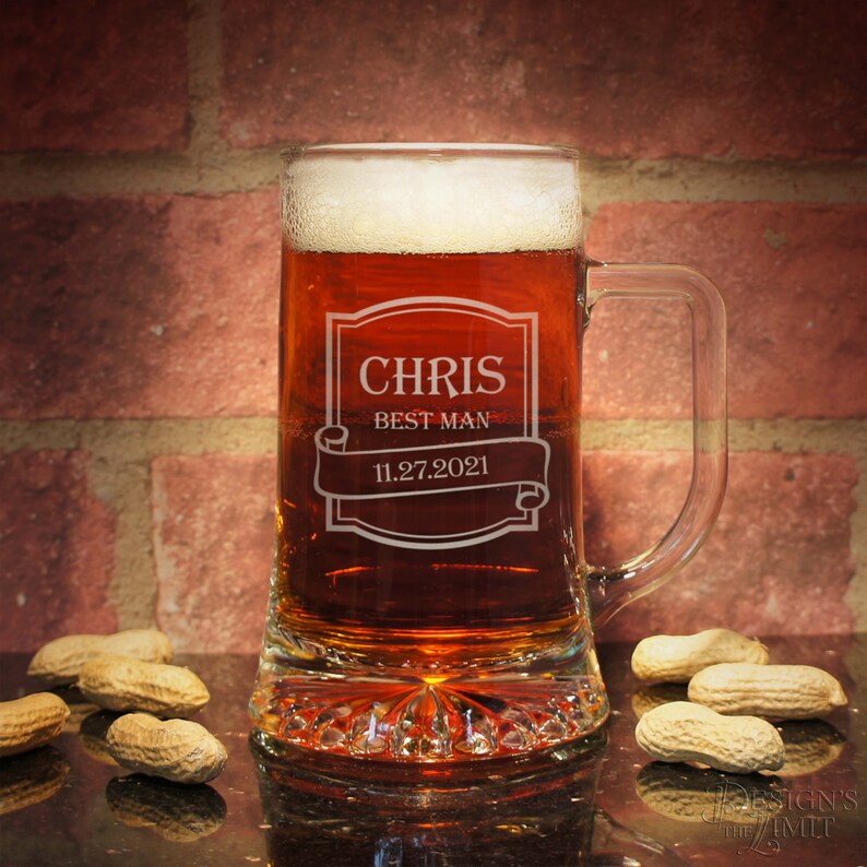 Personalized Beer Mugs Engraved With Groomsman Design Options Etsy UK