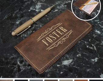 Personalized Checkbook Cover Engraved with Choice of Text or Monogram Design & Font from Our Selection (Each)