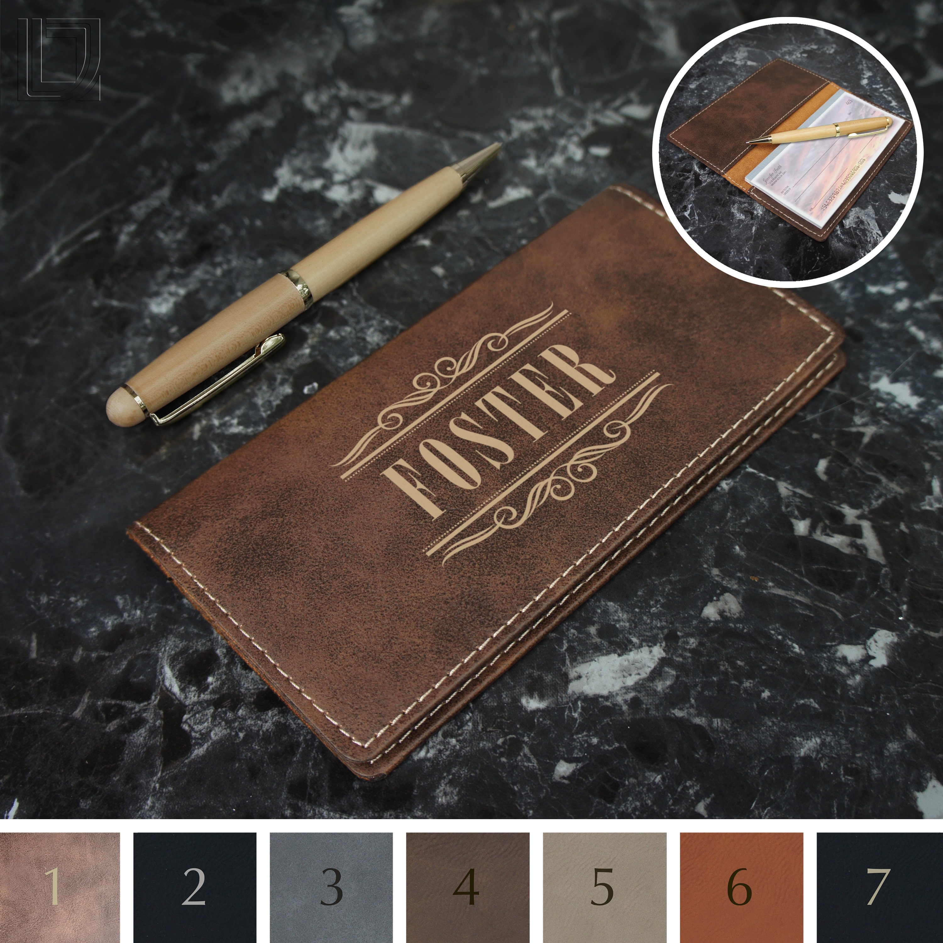 Custom Leatherette Checkbook Holders, Design & Preview Online