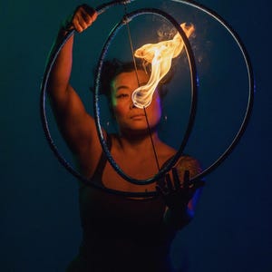 Fire Gyro Hoop ~ taped polypro Iso wick gimball hoop / Choose your colors