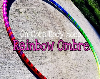 On-Core Body Hoop ~ "Rainbow Ombre" Fitness weight or Danceweight Beginner Hula hoop weighted