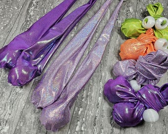 Sock Poi ~ Dehnbarer Poi mit orangefarbenem, im Dunkeln leuchtendem, bedrucktem Knopfgriff