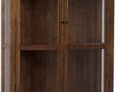 Reclaimed Wood Cabinet with Glass Doors by Terra Nova Furniture Los Angeles