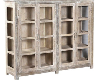 69'” Handmade Display cabinet with Glass Doors by Terra Nova Furniture Los Angeles