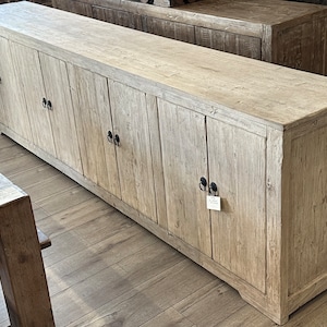 109” Handmade Reclaimed Wood 8 Door Rustic Sideboard by Terra Nova Furniture Los Angeles, CA.   Only 2 in stock
