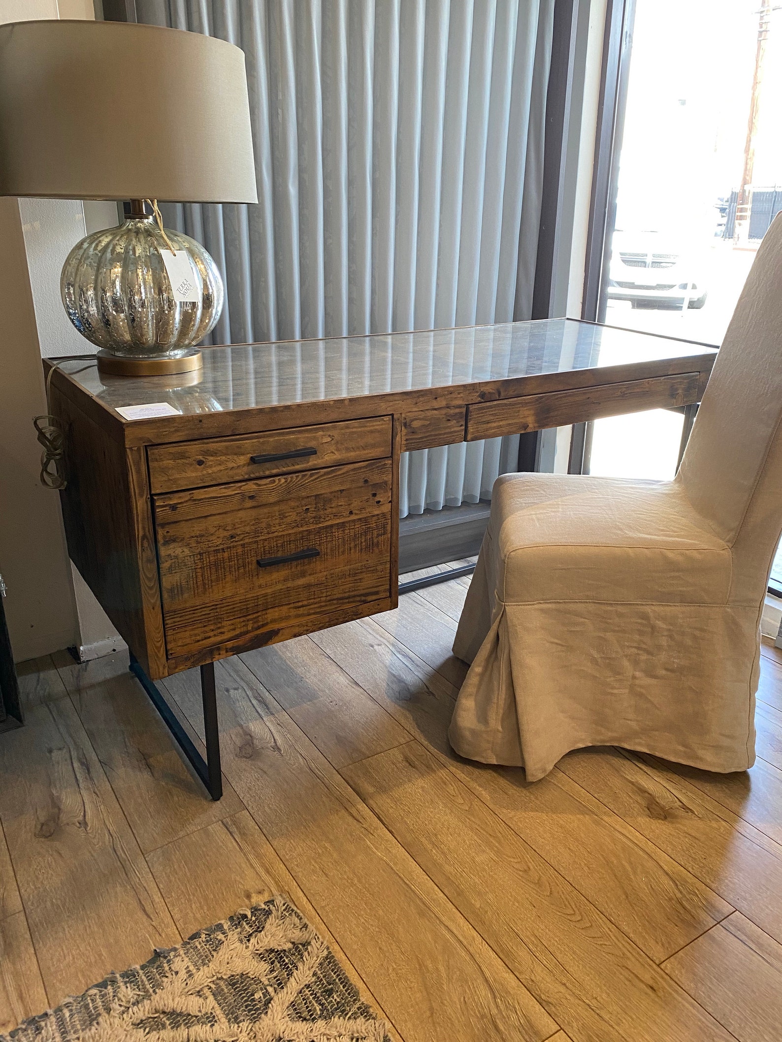 59 Reclaimed Wood and Iron Desk by Terra Nova Furniture Etsy