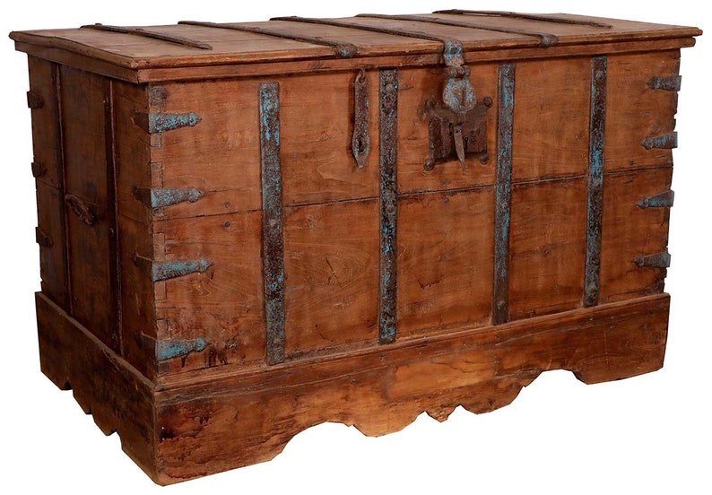 Fabulous Large Vintage Teak Trunk Chest with Flat Top from Terra Nova Furniture Los Angeles image 1
